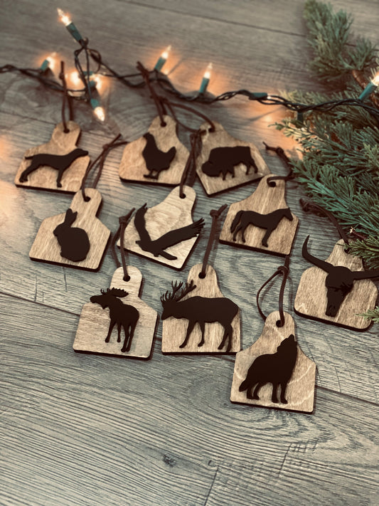 Cow Tag Ornament