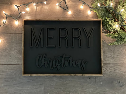 Merry Christmas Sign Blacked Out